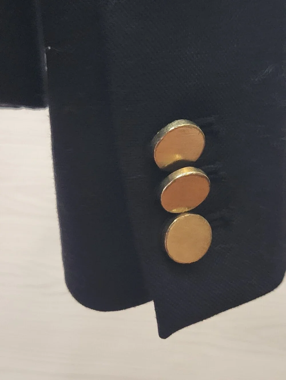 J.Crew Dover Italian Wool Double Breasted Blazer Navy Blue Gold Buttons Sz 6